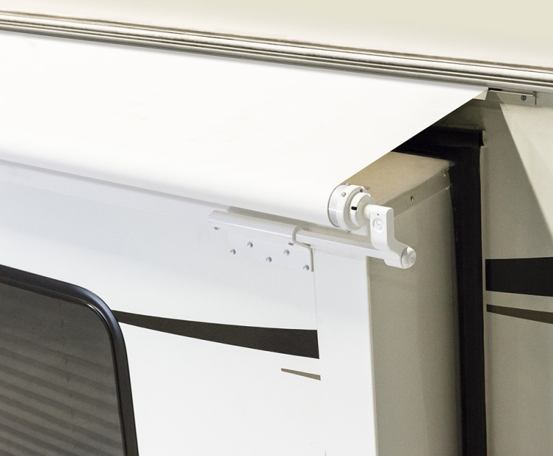 Solera Slide Out Awning 132" Fits Room Width 122" to 127-3/4" Flange to Flange White Vinyl White Hardware