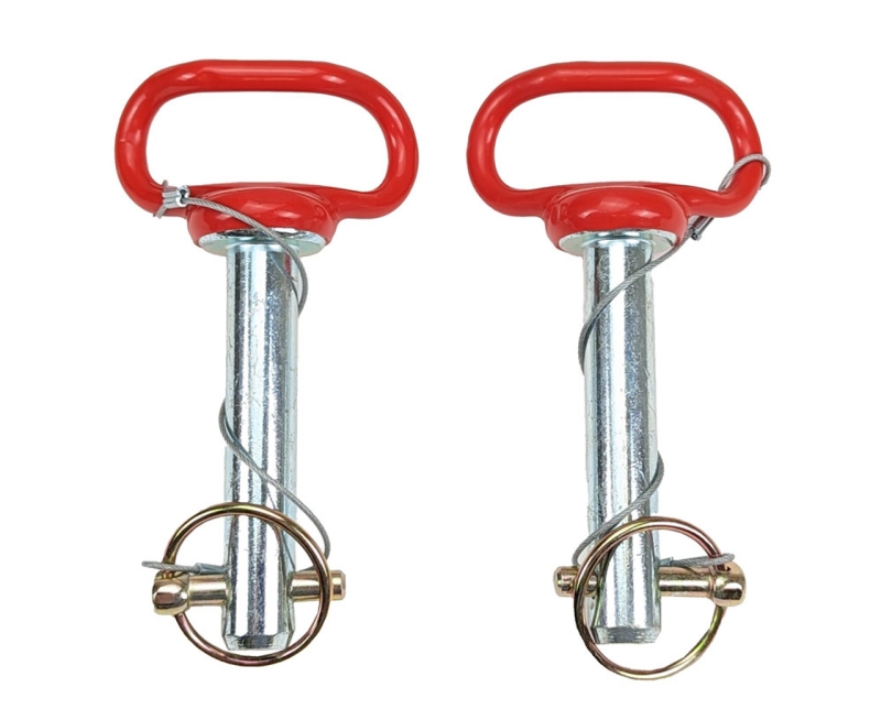 TOW BAR BASE PINS W/ CURVED RED HANDLE - 3/4IN.