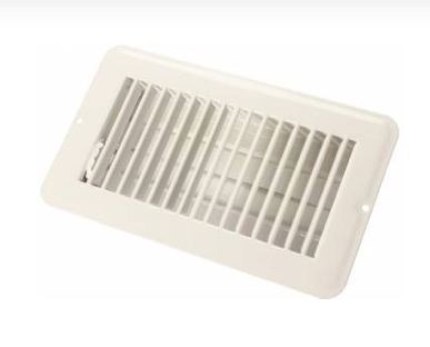 Metal Floor Register  Dampered - 4" X 8" - White