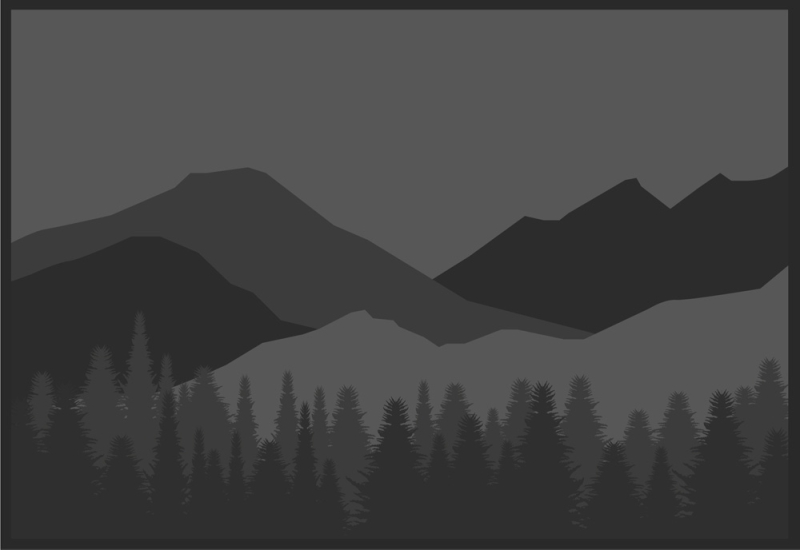 Mountain Wilderness Outdoor Mat 12' x 9' Grey/Black