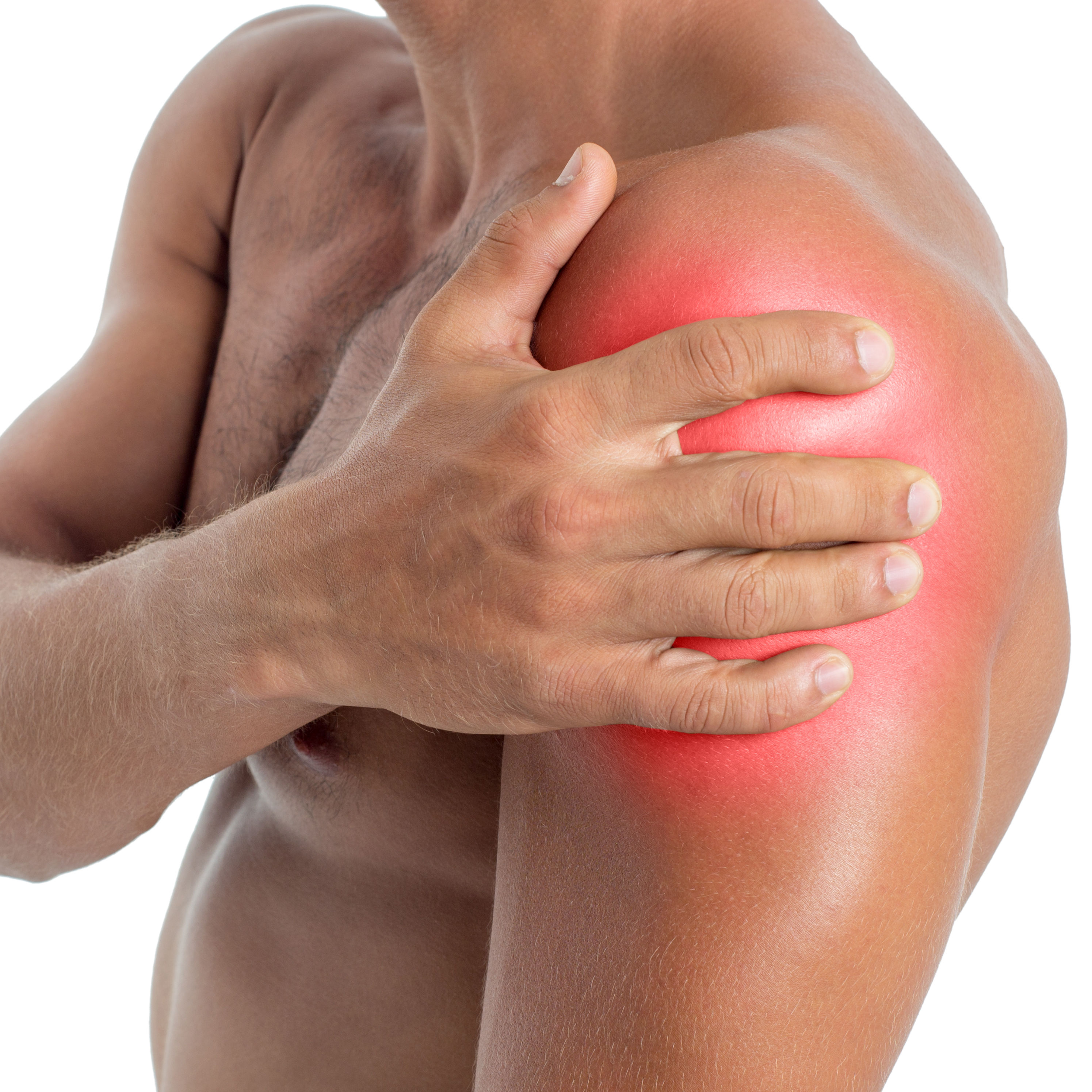 Young man with shoulder pain