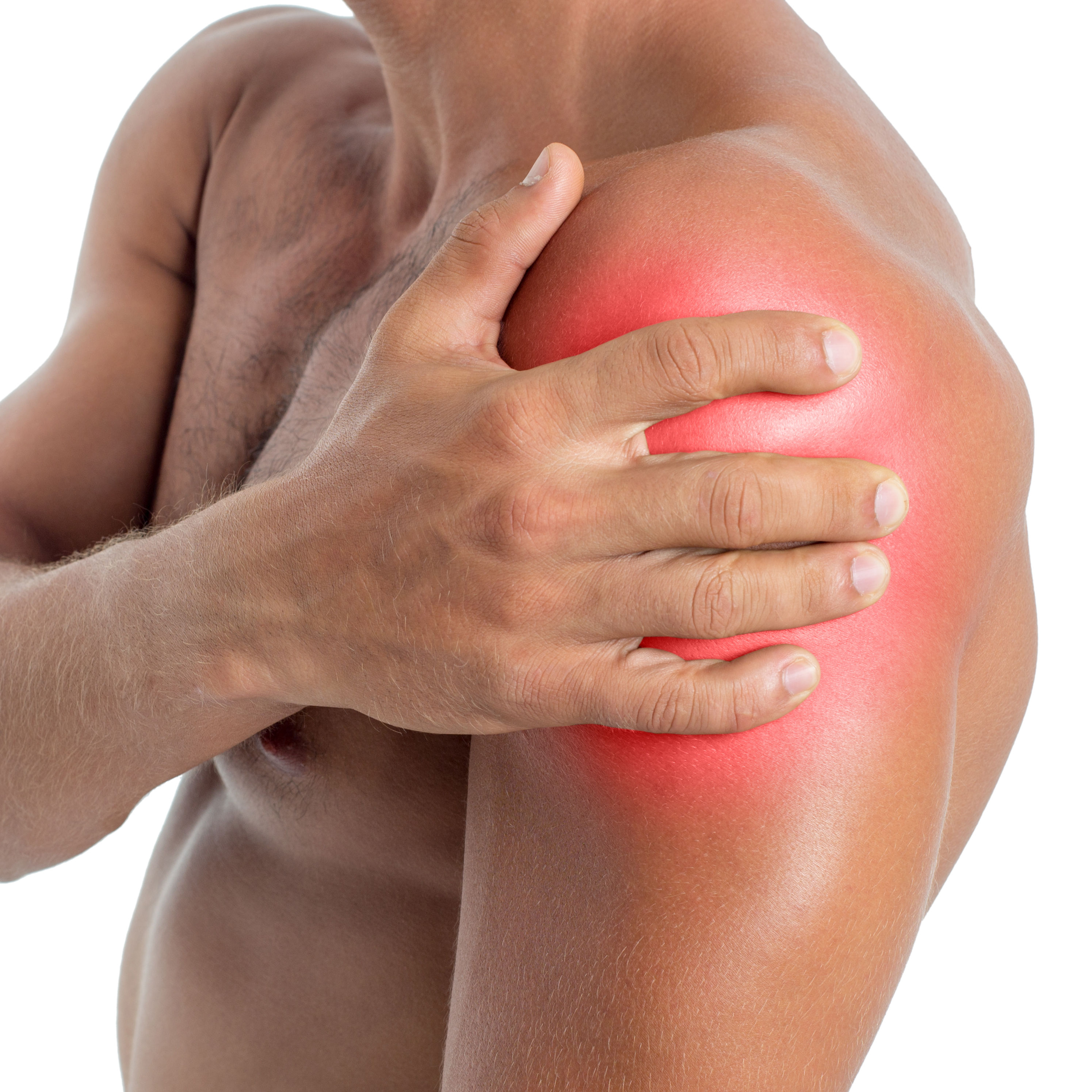 Young man with shoulder pain