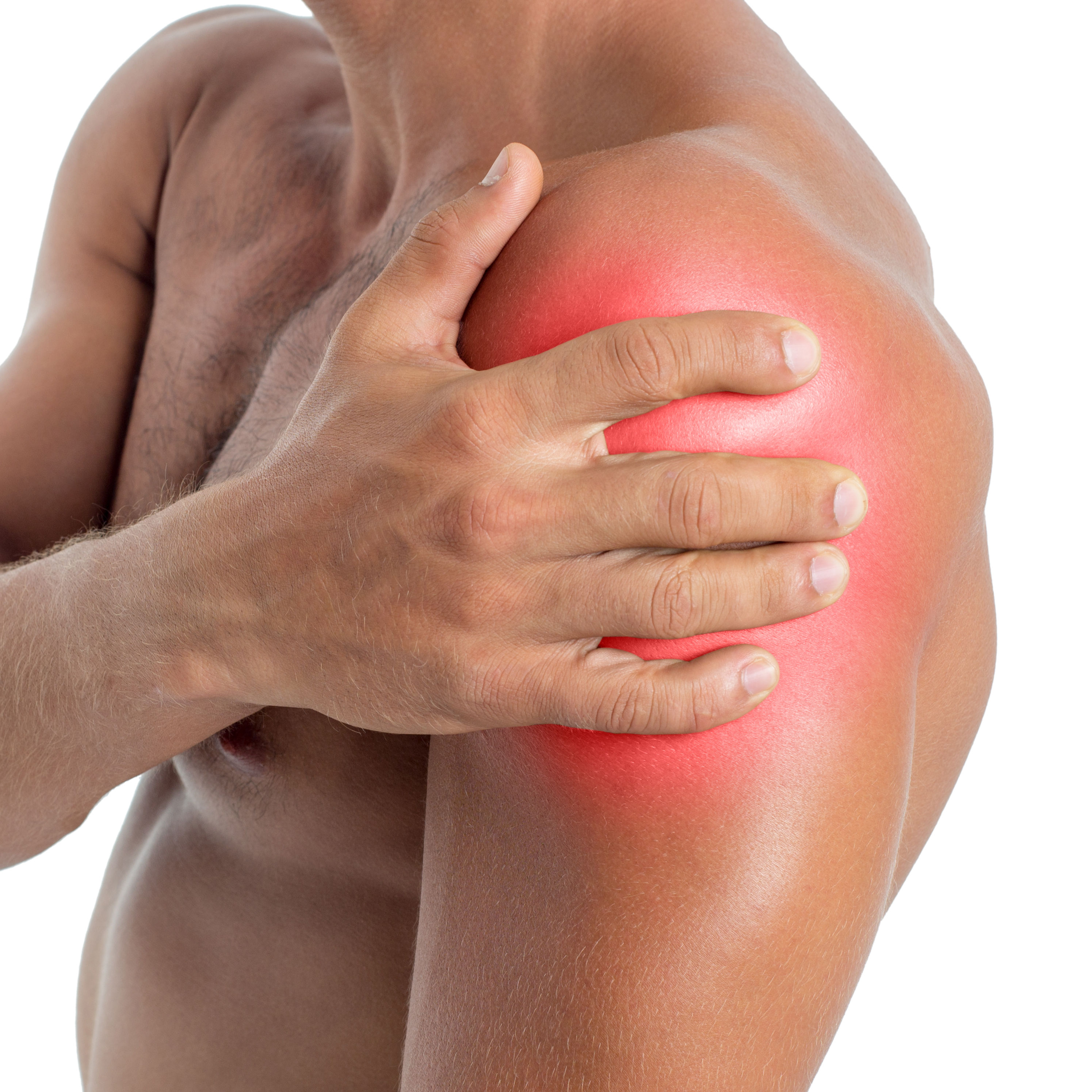 Young man with shoulder pain