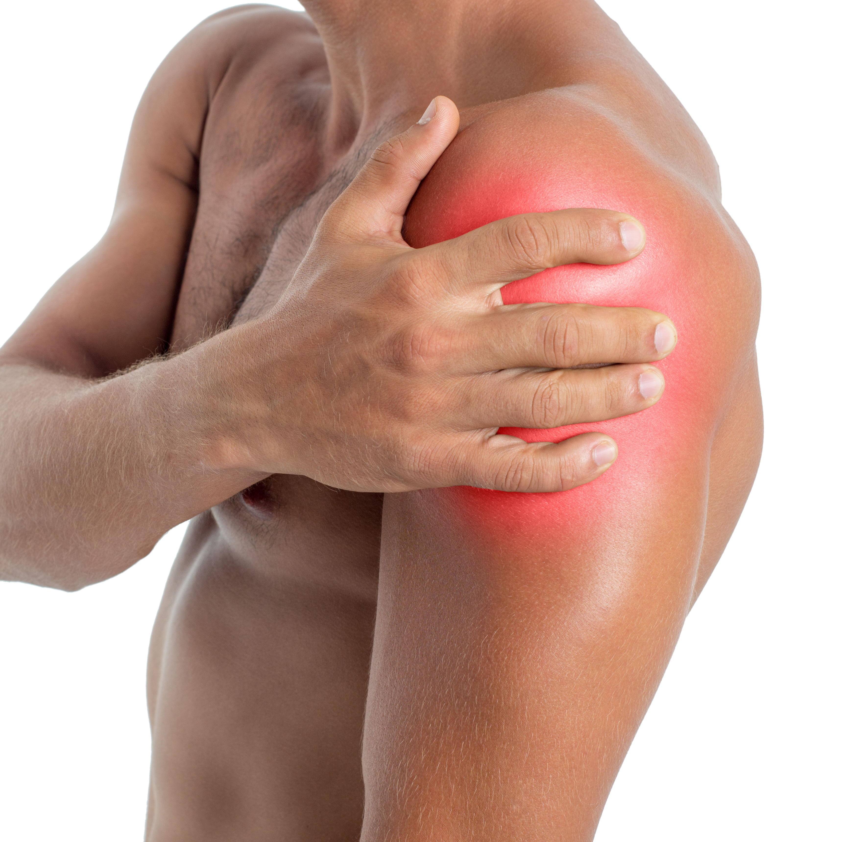 Young man with shoulder pain