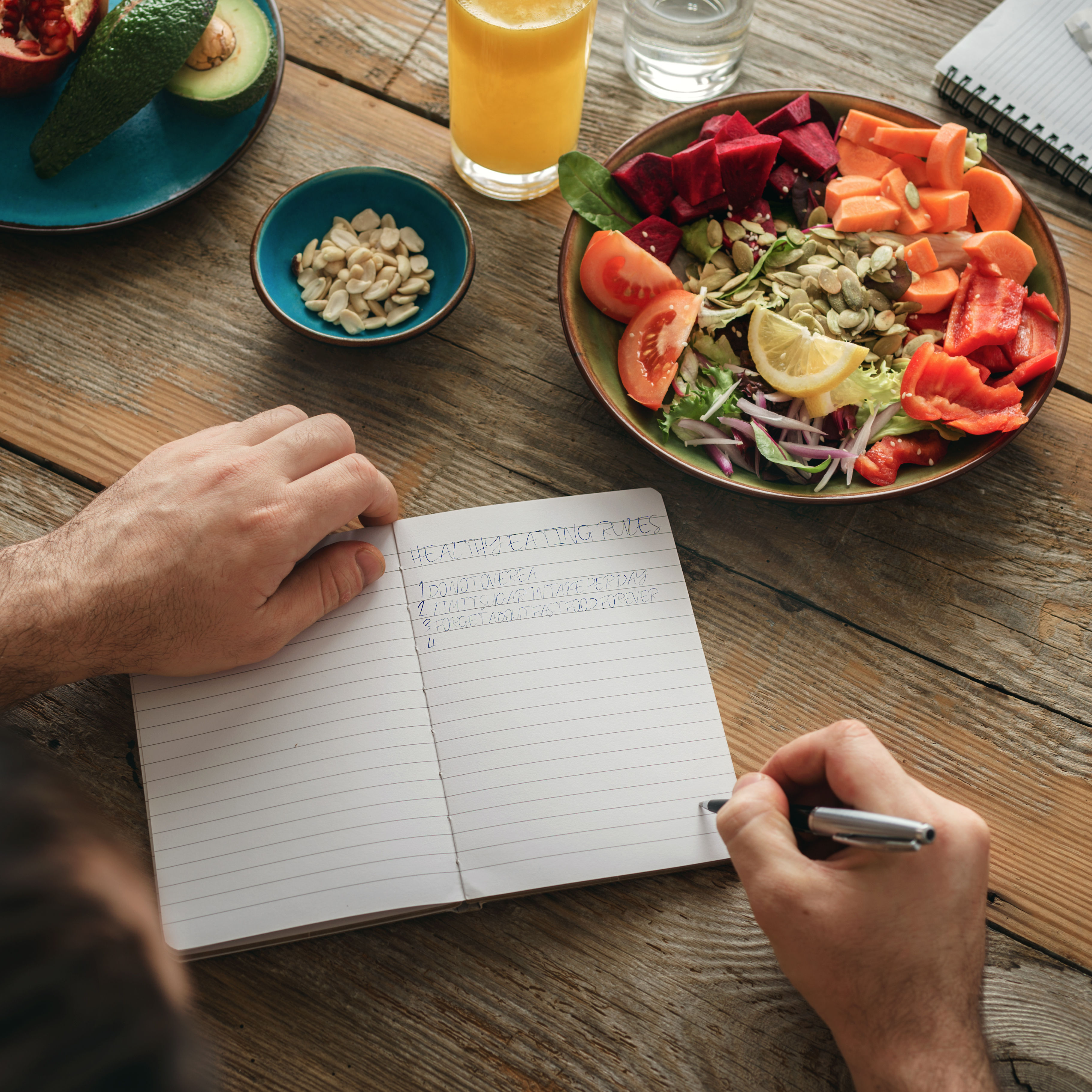 Healthy lifestyle diet food Man healthy food