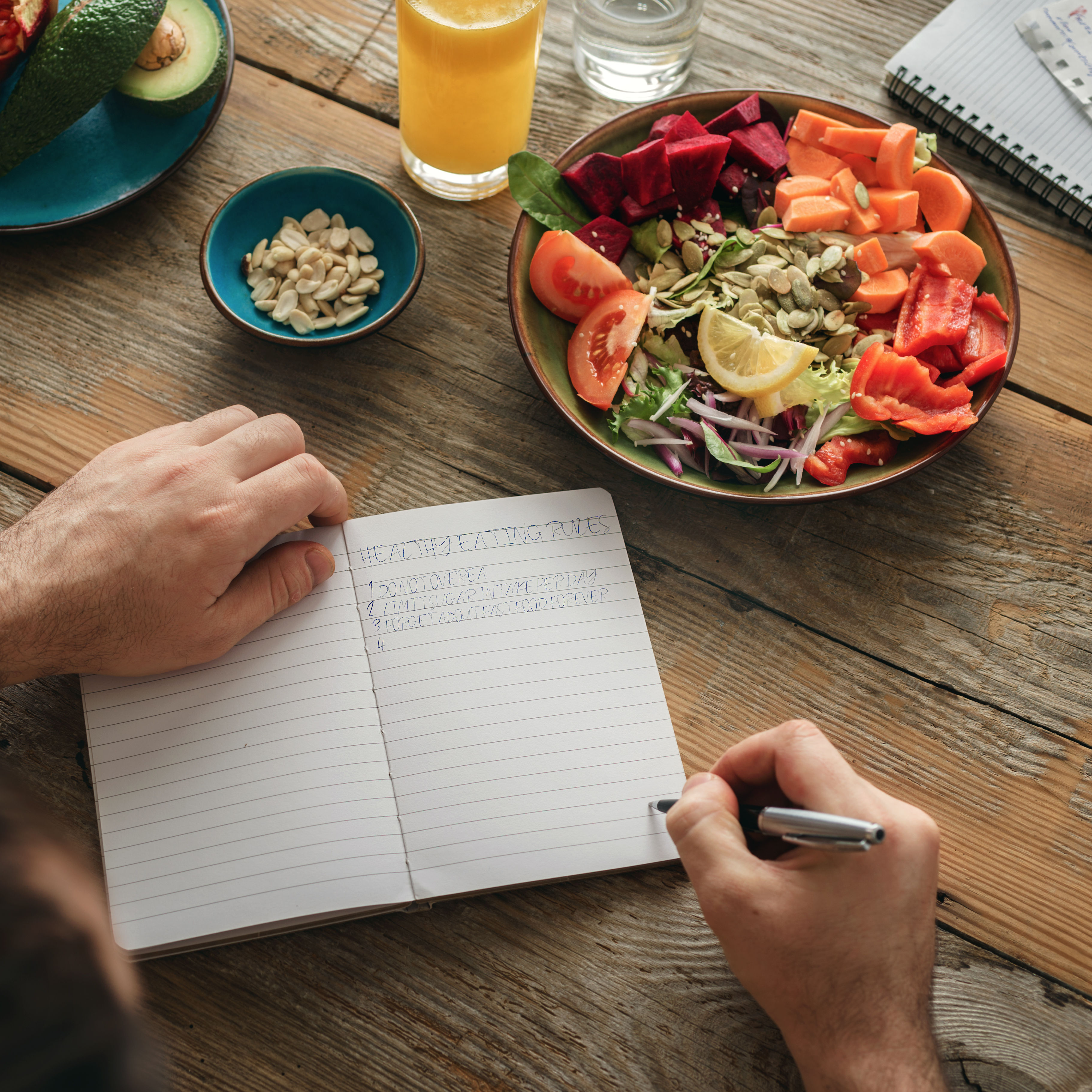Healthy lifestyle diet food Man healthy food