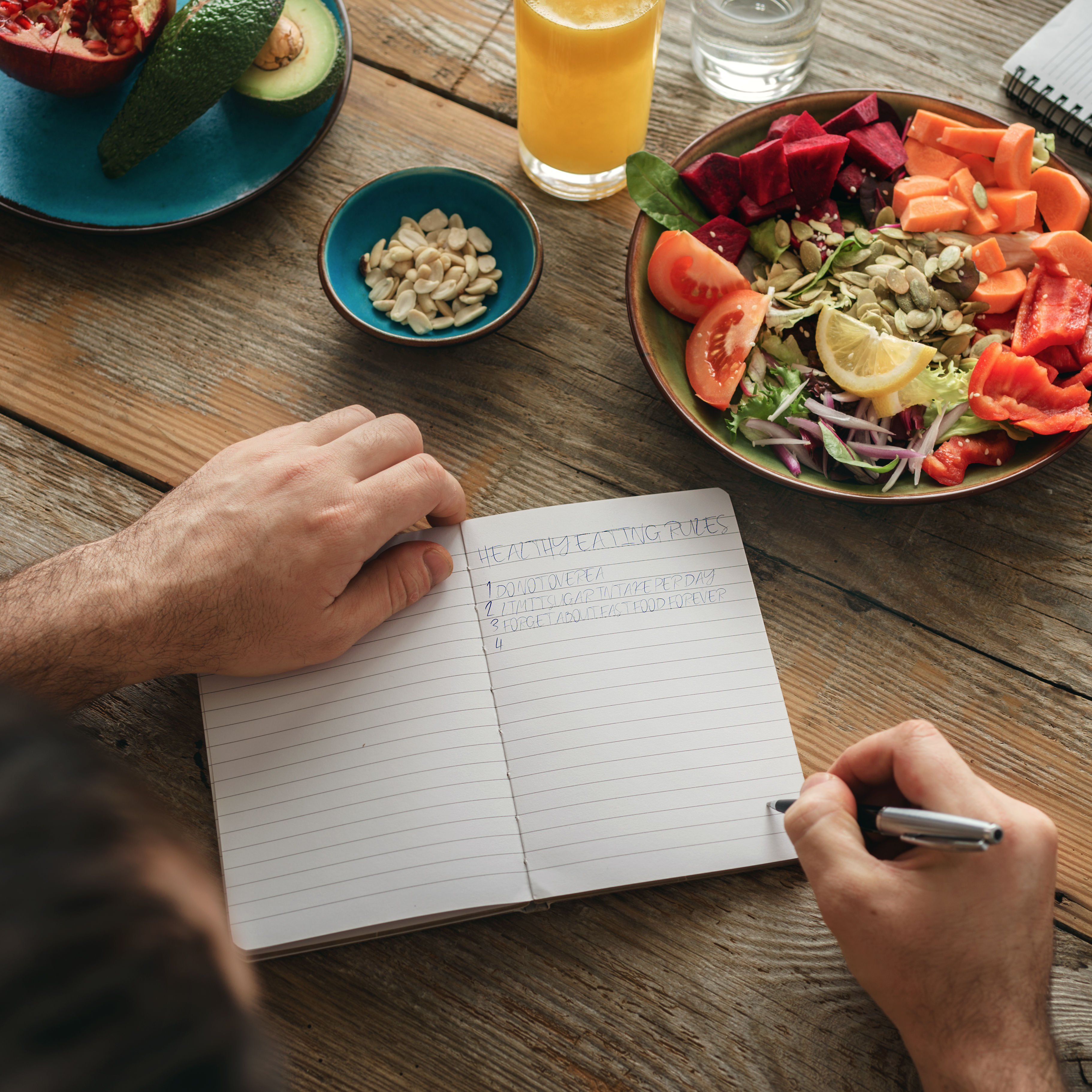 Healthy lifestyle diet food Man healthy food