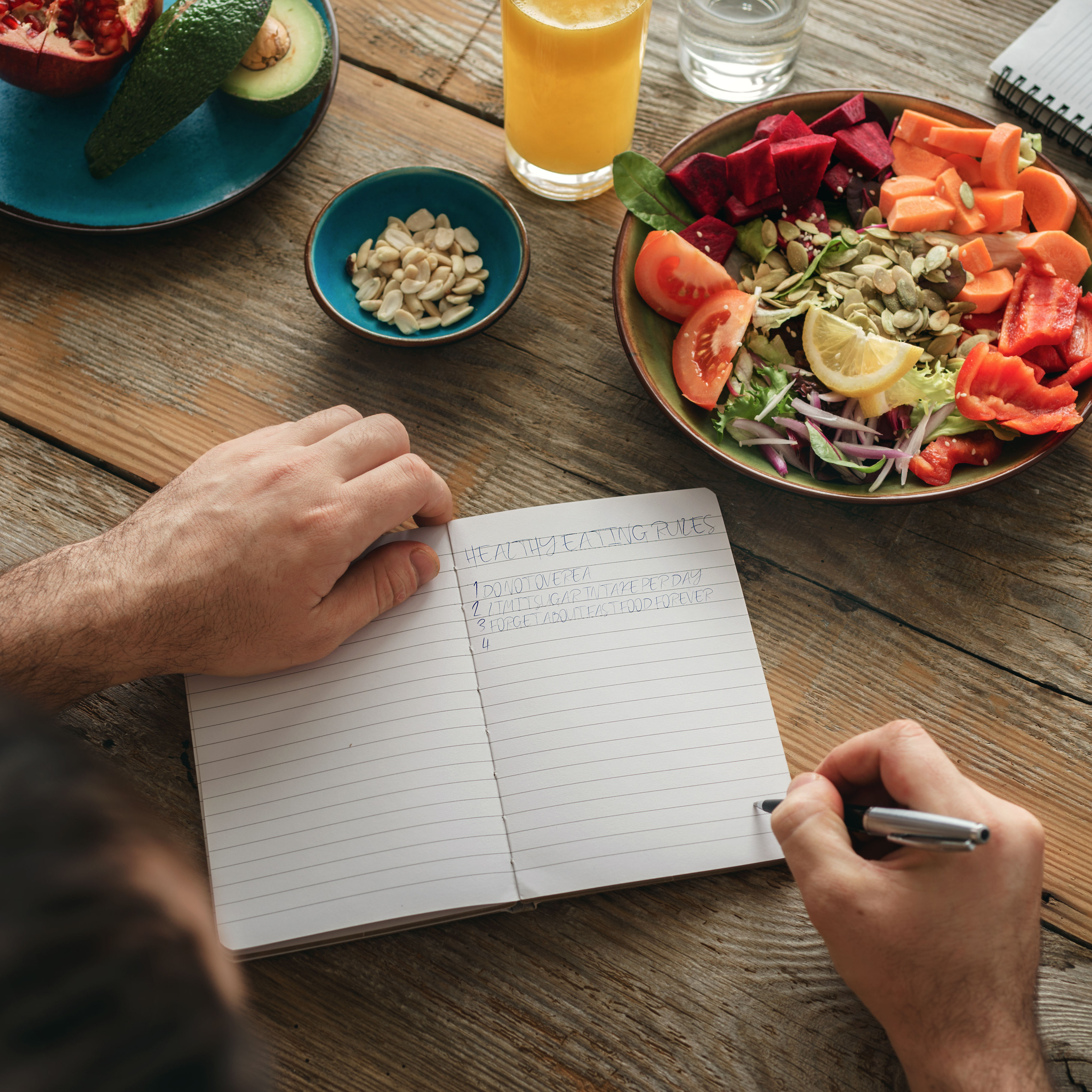 Healthy lifestyle diet food Man healthy food