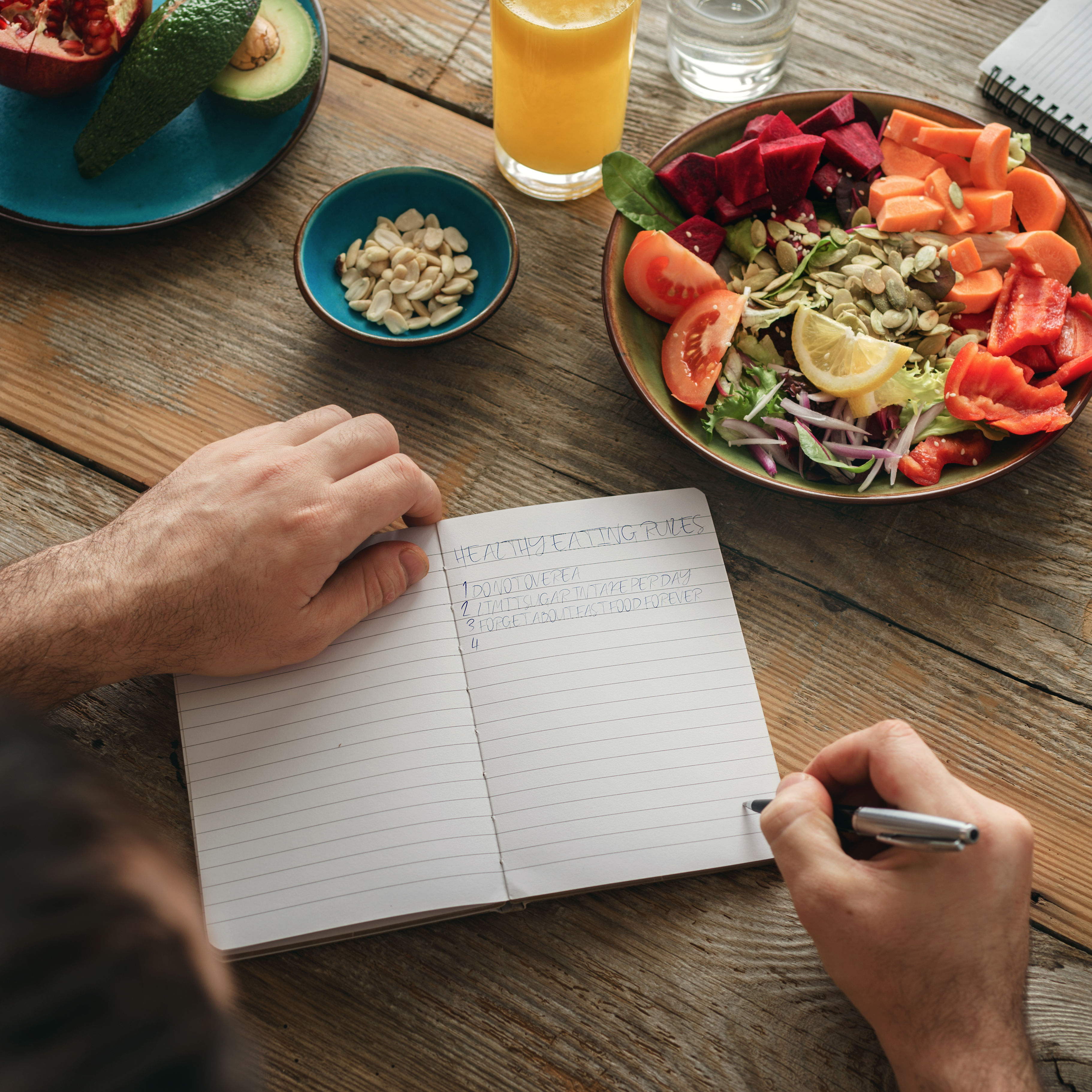 Healthy lifestyle diet food Man healthy food