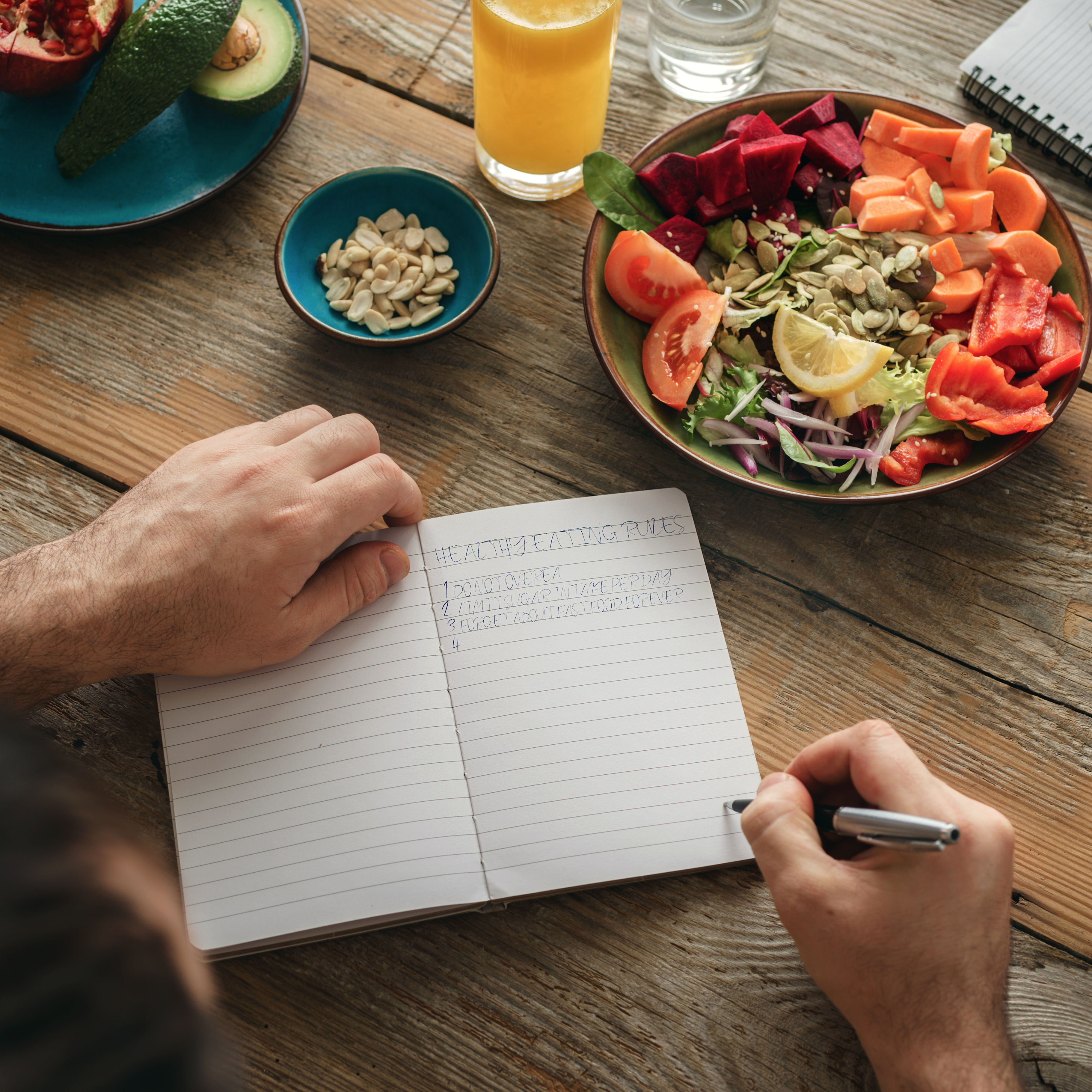 Healthy lifestyle diet food Man healthy food