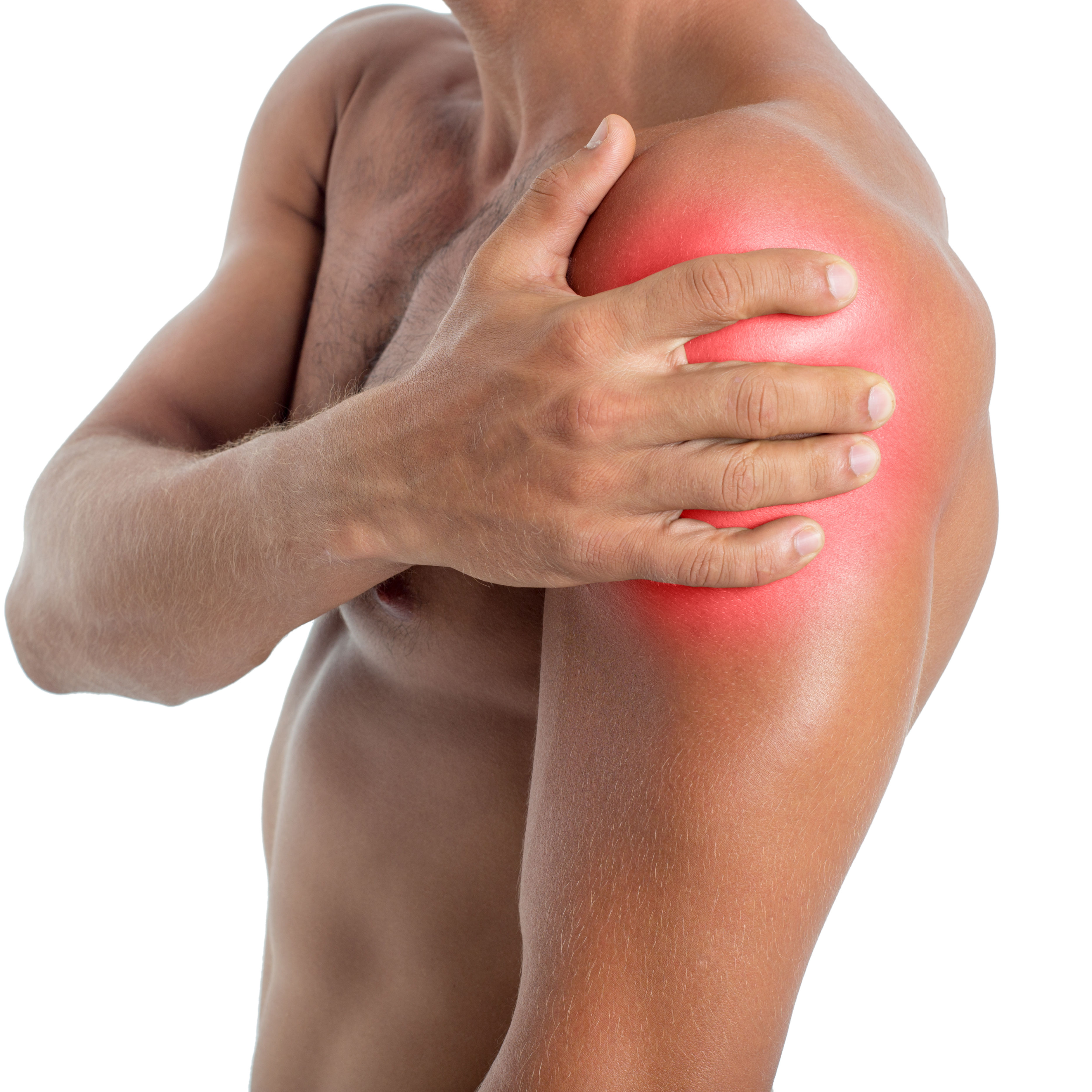 Young man with shoulder pain