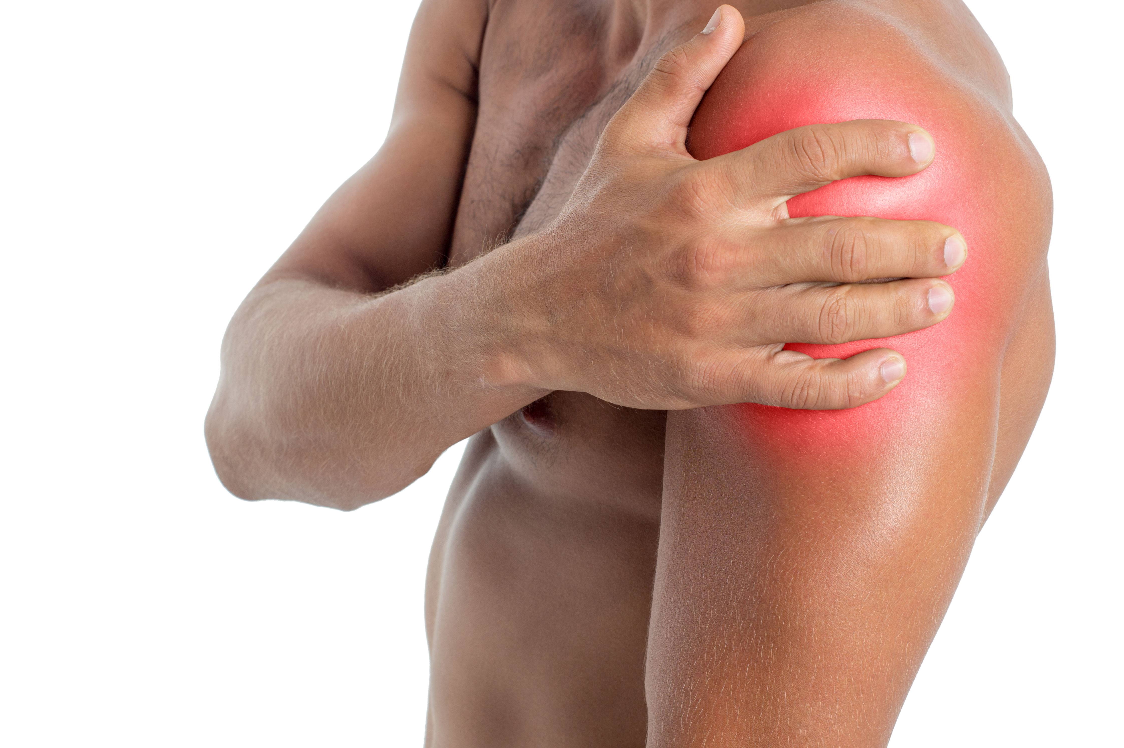 Young man with shoulder pain