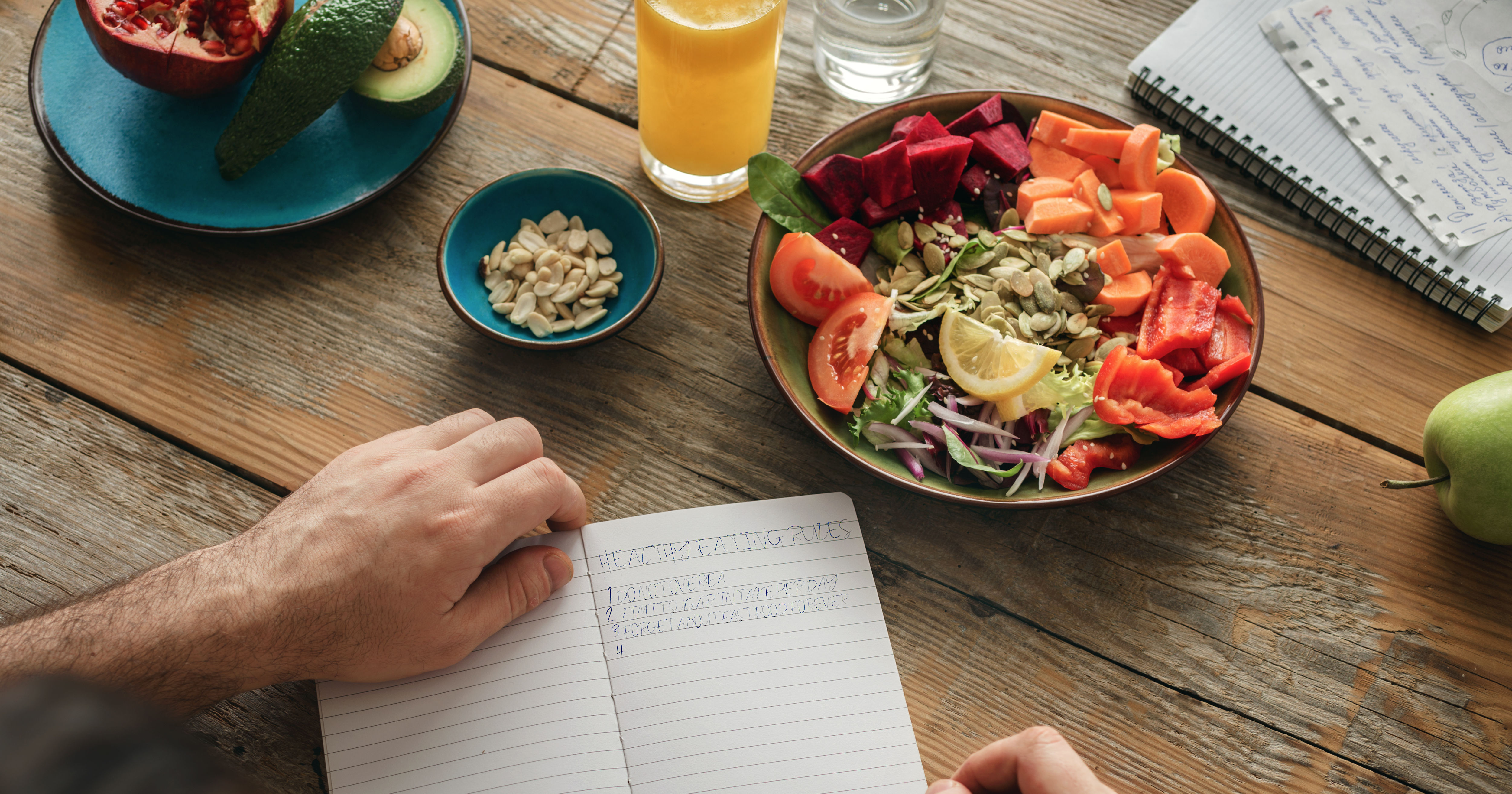 Healthy lifestyle diet food Man healthy food