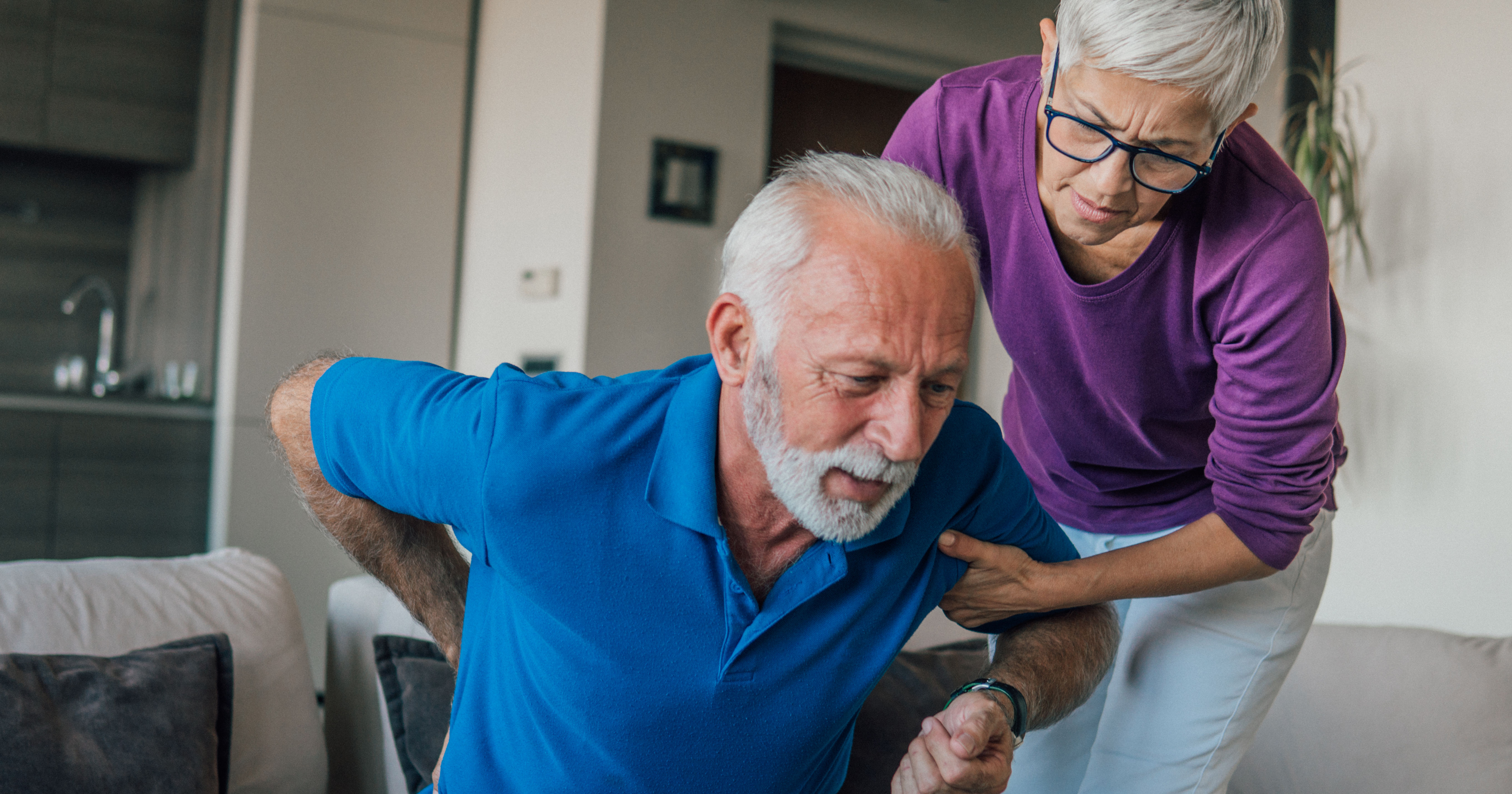 Senior man with backache