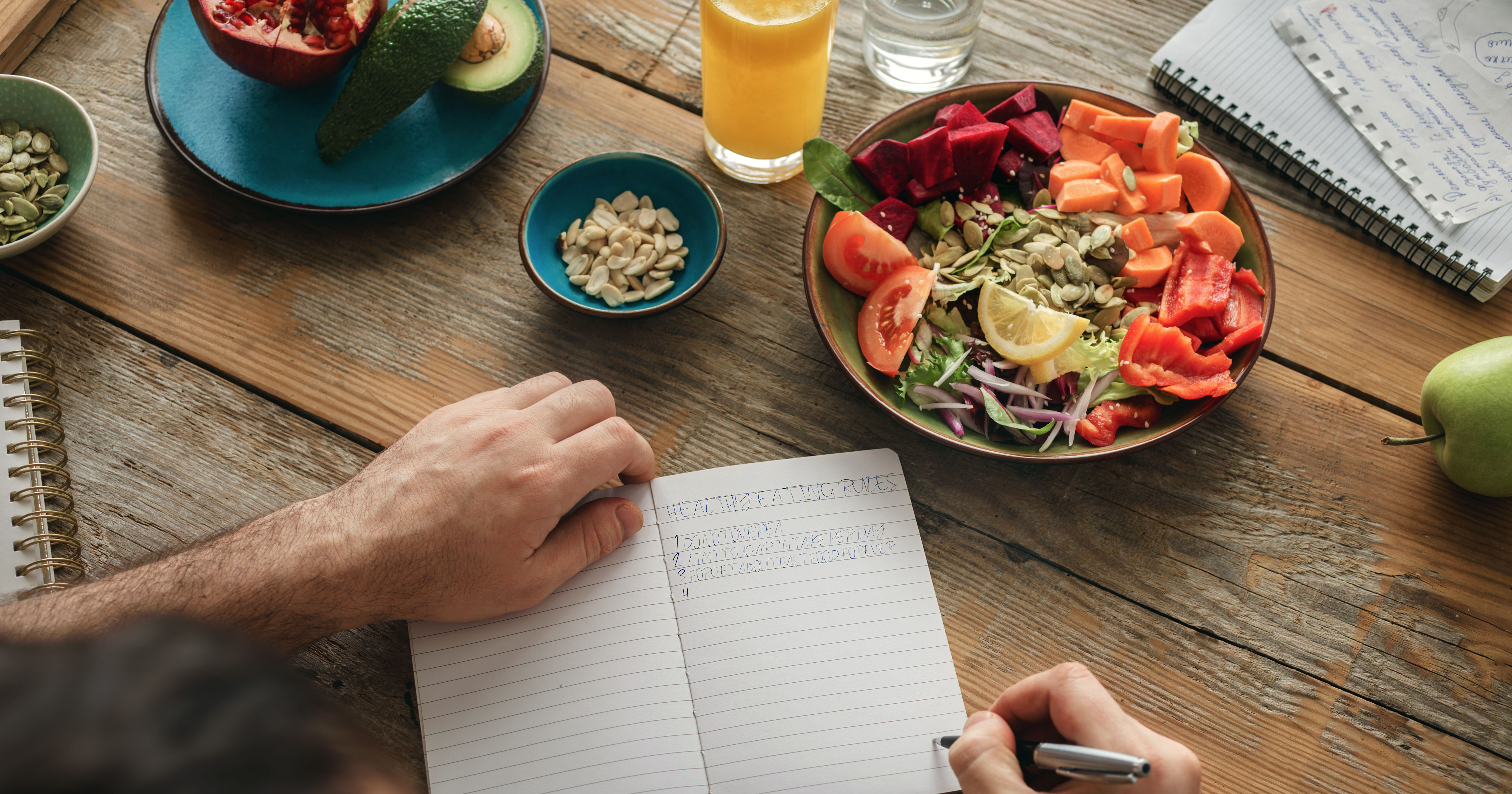 Healthy lifestyle diet food Man healthy food