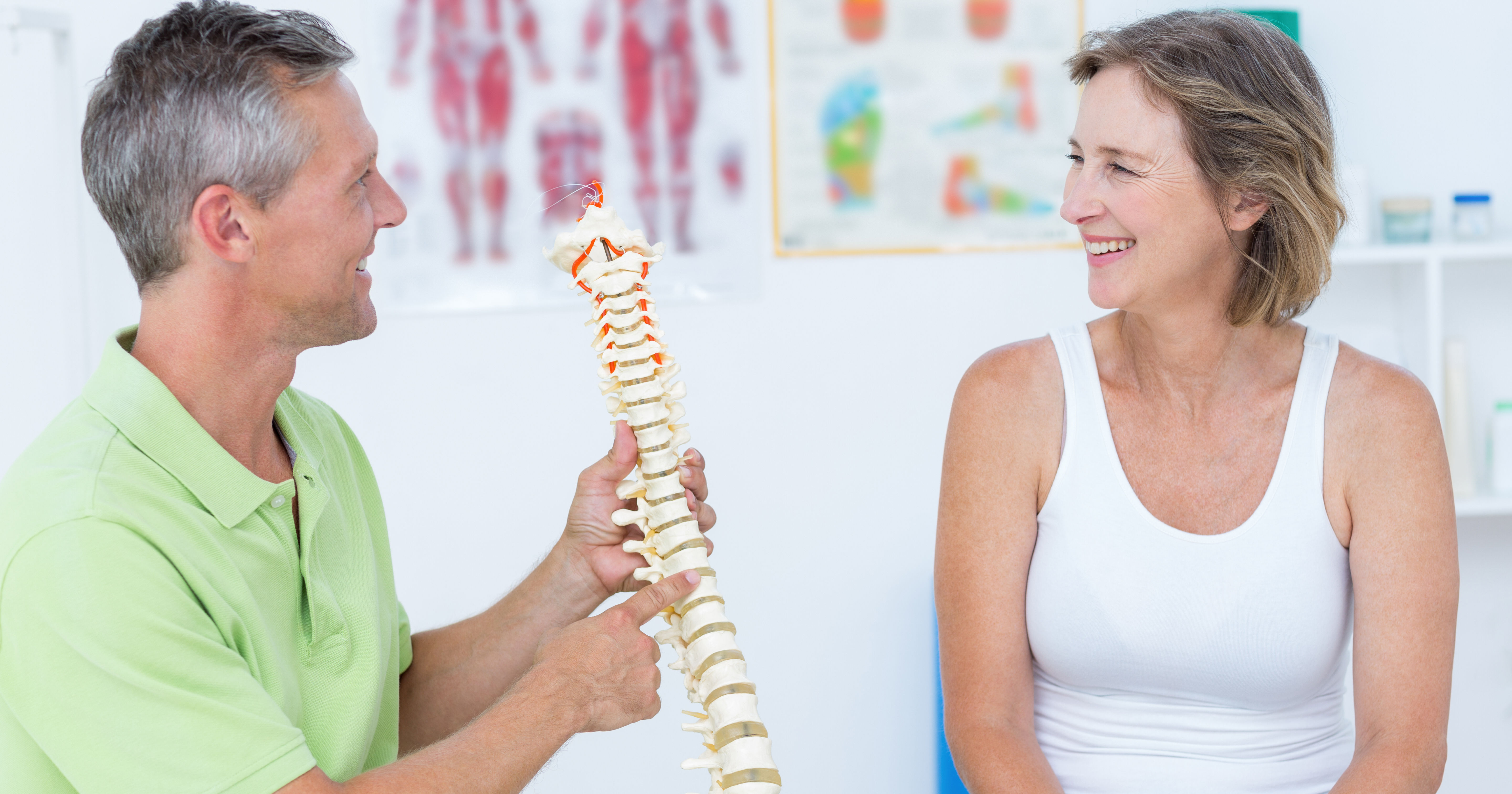 Doctor showing anatomical spine