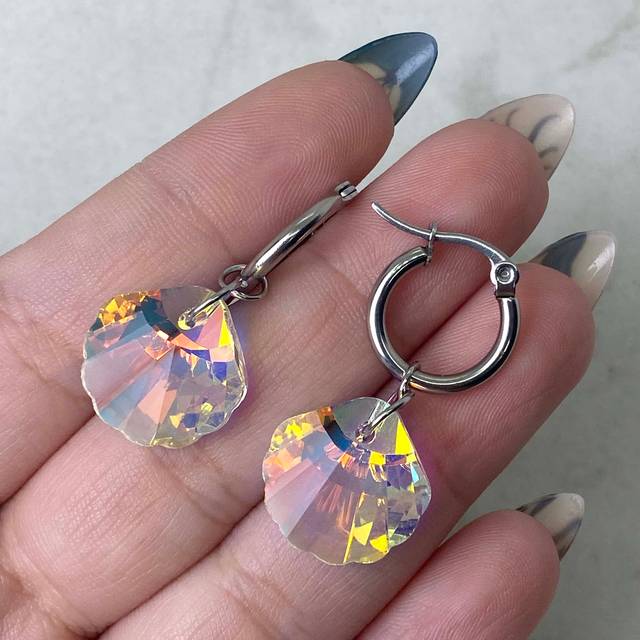 ARGOLLA MINI CON DIJE CRISTAL GRANDE TORNASOL - ALMEJA