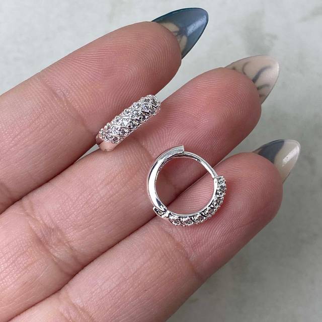 ARGOLLA ACERO BLANCO MEDIA CAÑA CON MICROCRISTALES