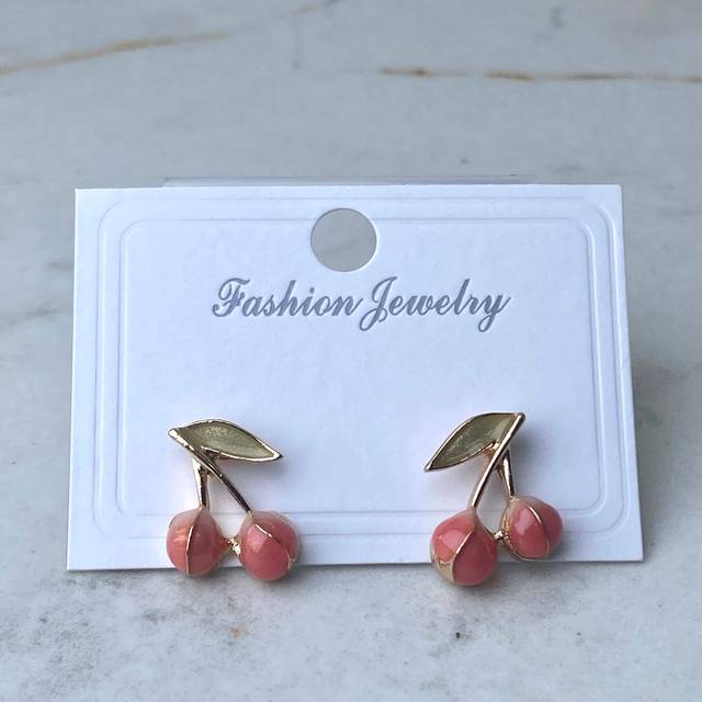 AROS ACERO DORADO CEREZA ESMALTADA