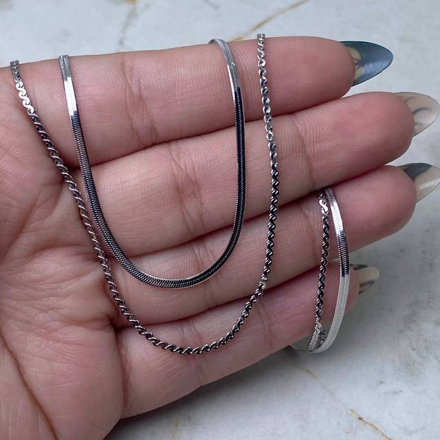 DOBLE CADENA SERPIENTE Y ESLABON FINO