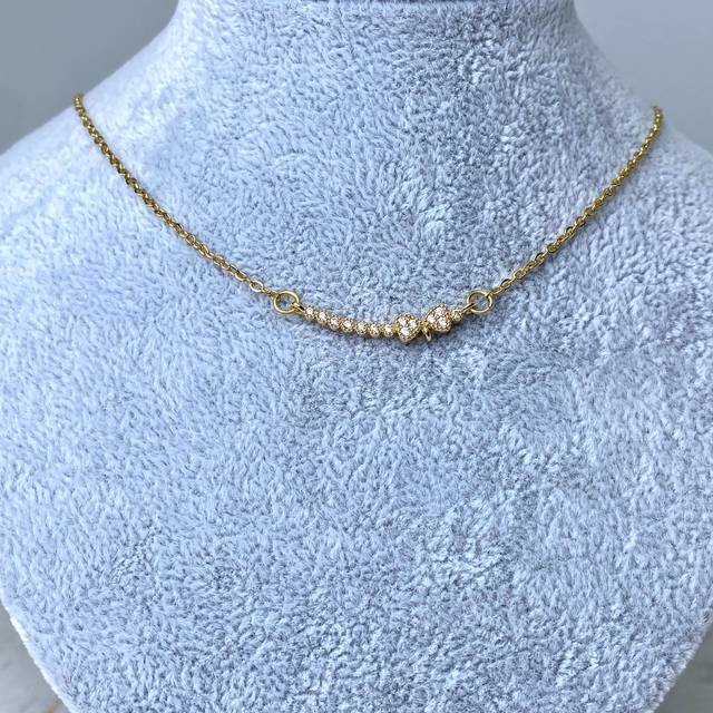COLLAR ACERO DORADO - MOÑO CON MICROCRISTALES