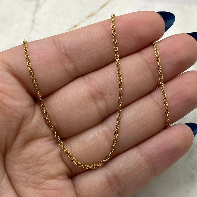 CADENA ACERO DORADO TOURBILLON ABIERTA FINA 0.4 mm