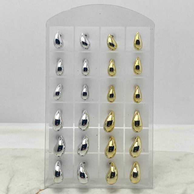 BLISTER DE AROS GOTA INFLADA PLATEADA Y DORADA