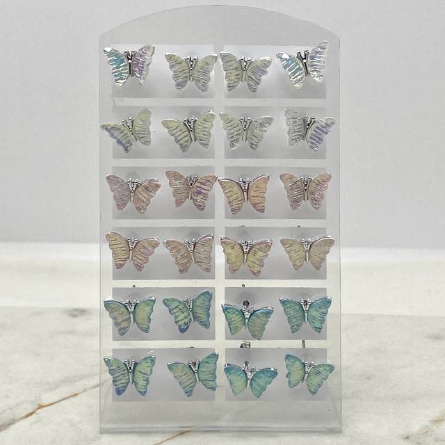 BLISTER DE AROS MARIPOSA BRILLOSA COLORES