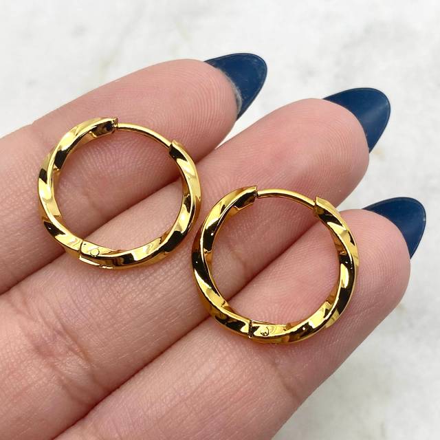 ARGOLLA ACERO DORADO BISAGRA TORZADA