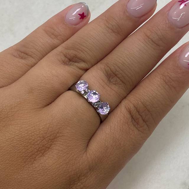 ANILLO TRIPLE CUBIC - LILA CLARO