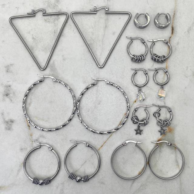 COMBO DE ARGOLLAS ACERO QUIRURGICO