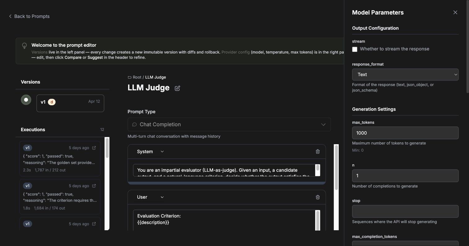 The Model Parameters drawer: output configuration and generation settings