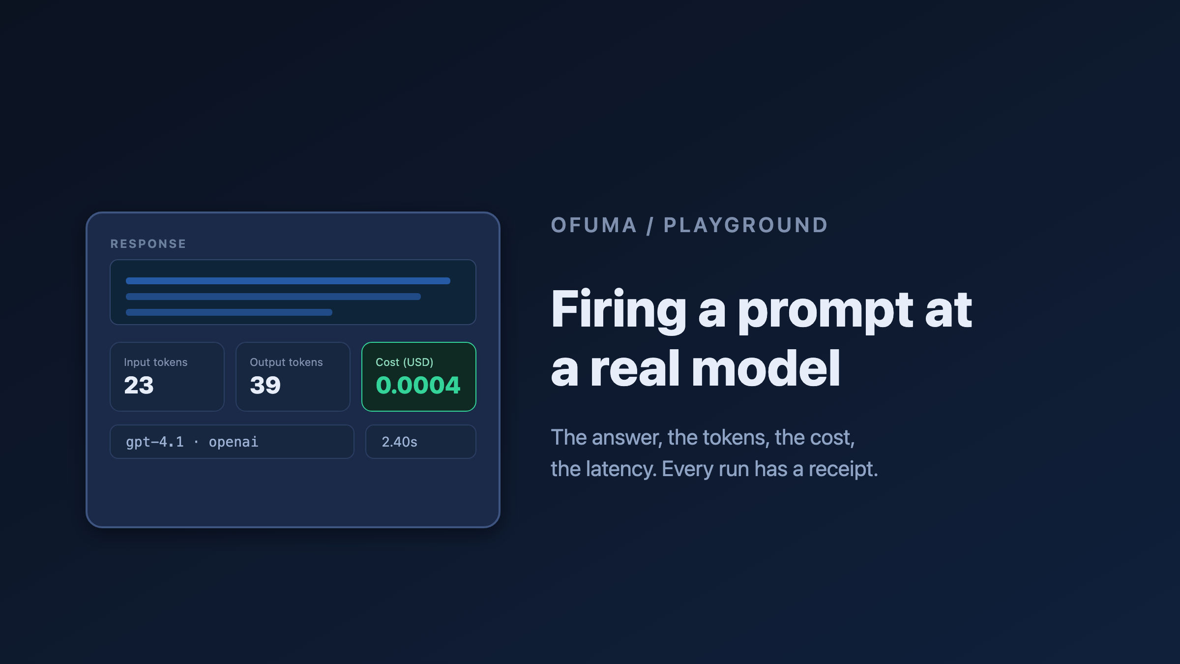 The Ofuma Playground: Firing a Prompt at a Real Model