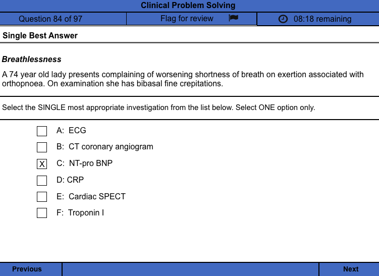 MSRA Exam - Single Best Answer Questions - Clinical Problem Solving