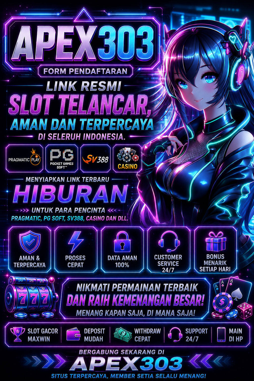 APEX303 : Form Pendaftaran Link Resmi Slot Telancar, Aman Dan Terpercaya di seleruh indonesia.