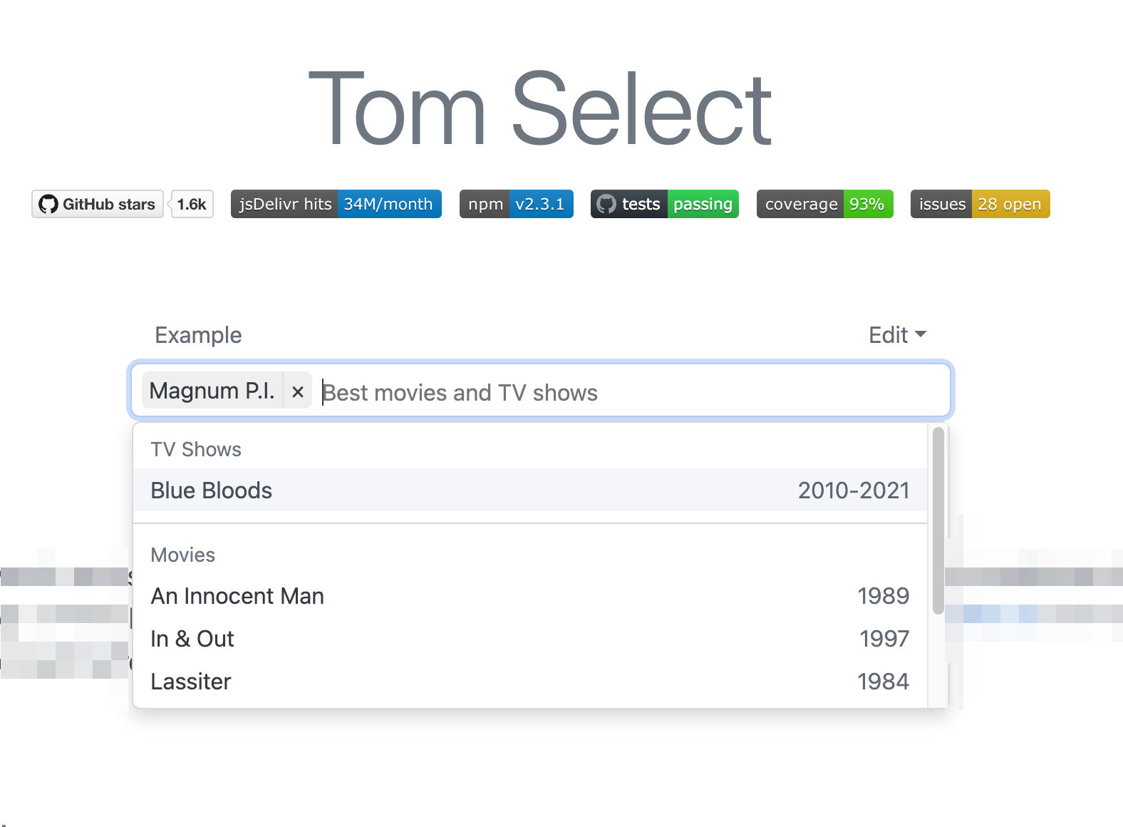 Tom Select Multi-Select Component