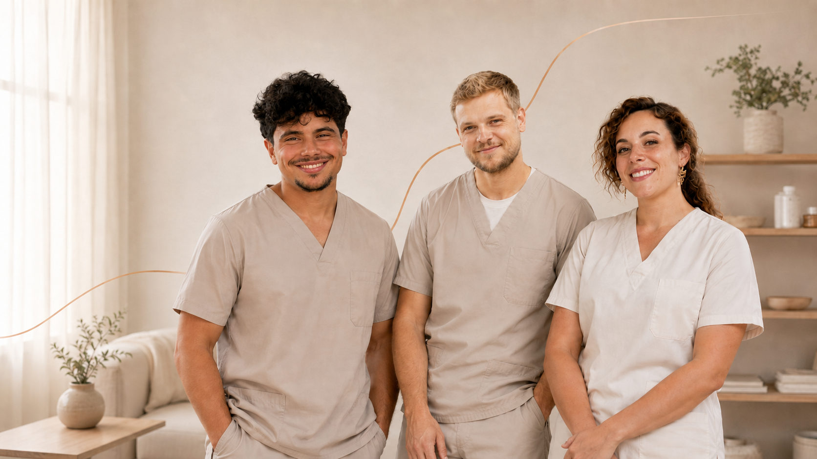Équipe infirmière MTSoins en tenue de soin