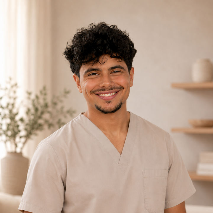 Portrait de Nassim Benbelkacem, infirmier diplômé de la helha gilly chez MTSoins