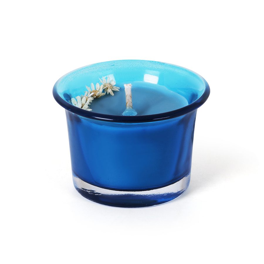 Blue Glass Candle