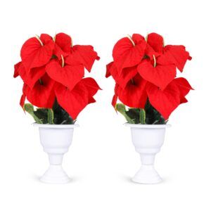 Medium Pot Red Leaves