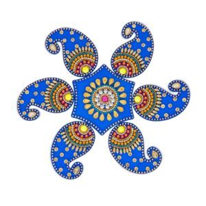 Acrylic Paisley Rangoli – Blue