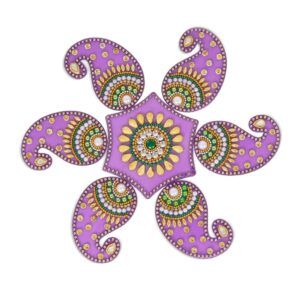 Acrylic Paisley Rangoli – Purple