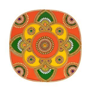 Acrylic Orange Blossom Rangoli