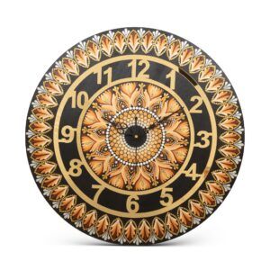 Mandala Wall Clock – 16" (Shades of Brown)