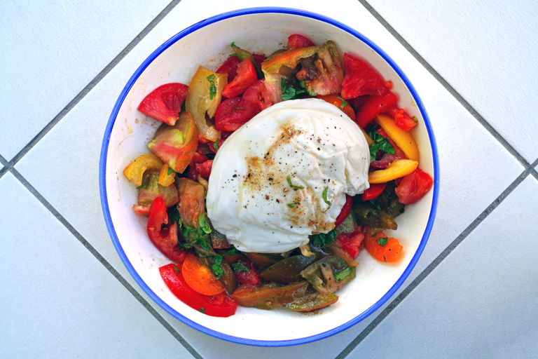 One-Pan Pork Tenderloin with Heirloom Tomato & Shallot Confit