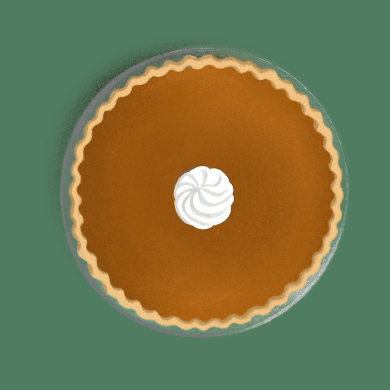 whole pumpkin pie clipart