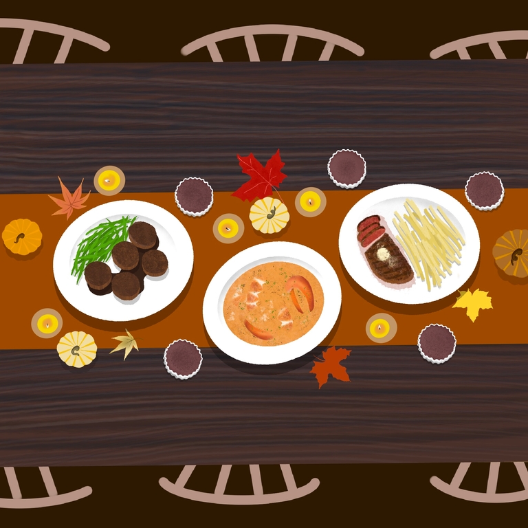 thanksgiving buffet clip art