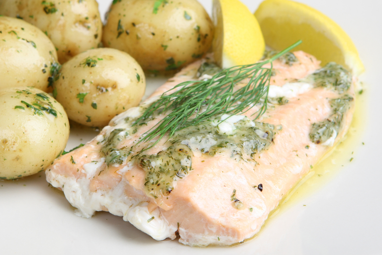 Butter Poached Salmon Medallions