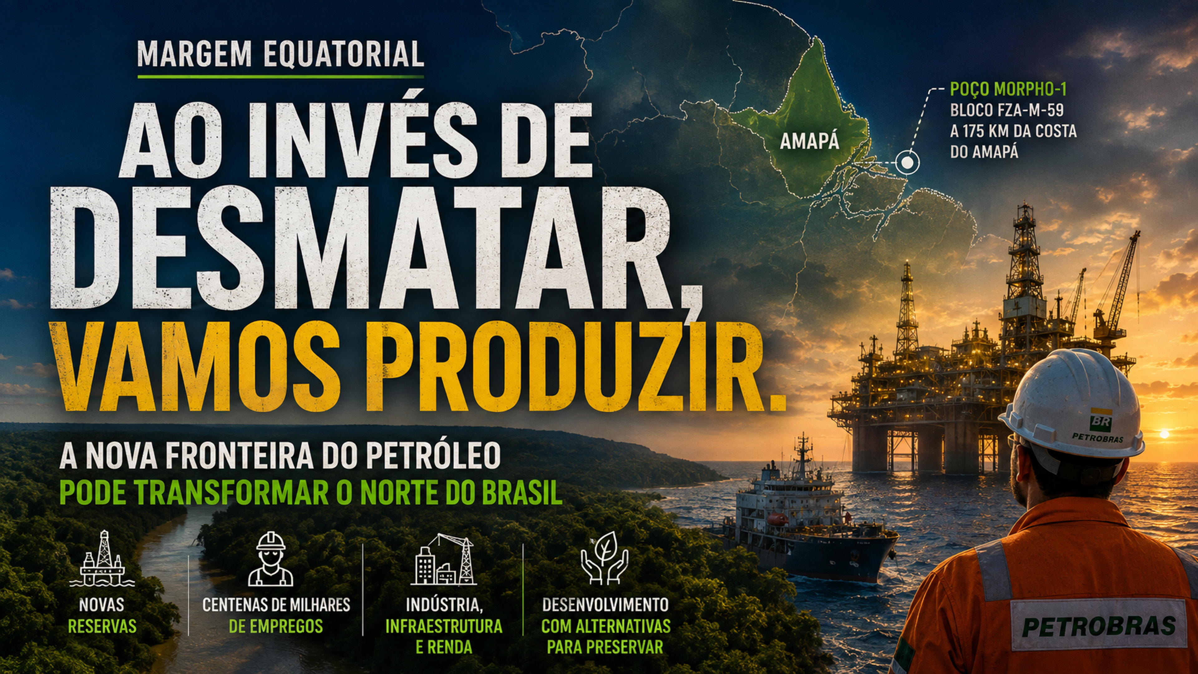 Ao invés de desmatar, vamos produzir: a nova fronteira do petróleo pode transformar o Norte do Brasil