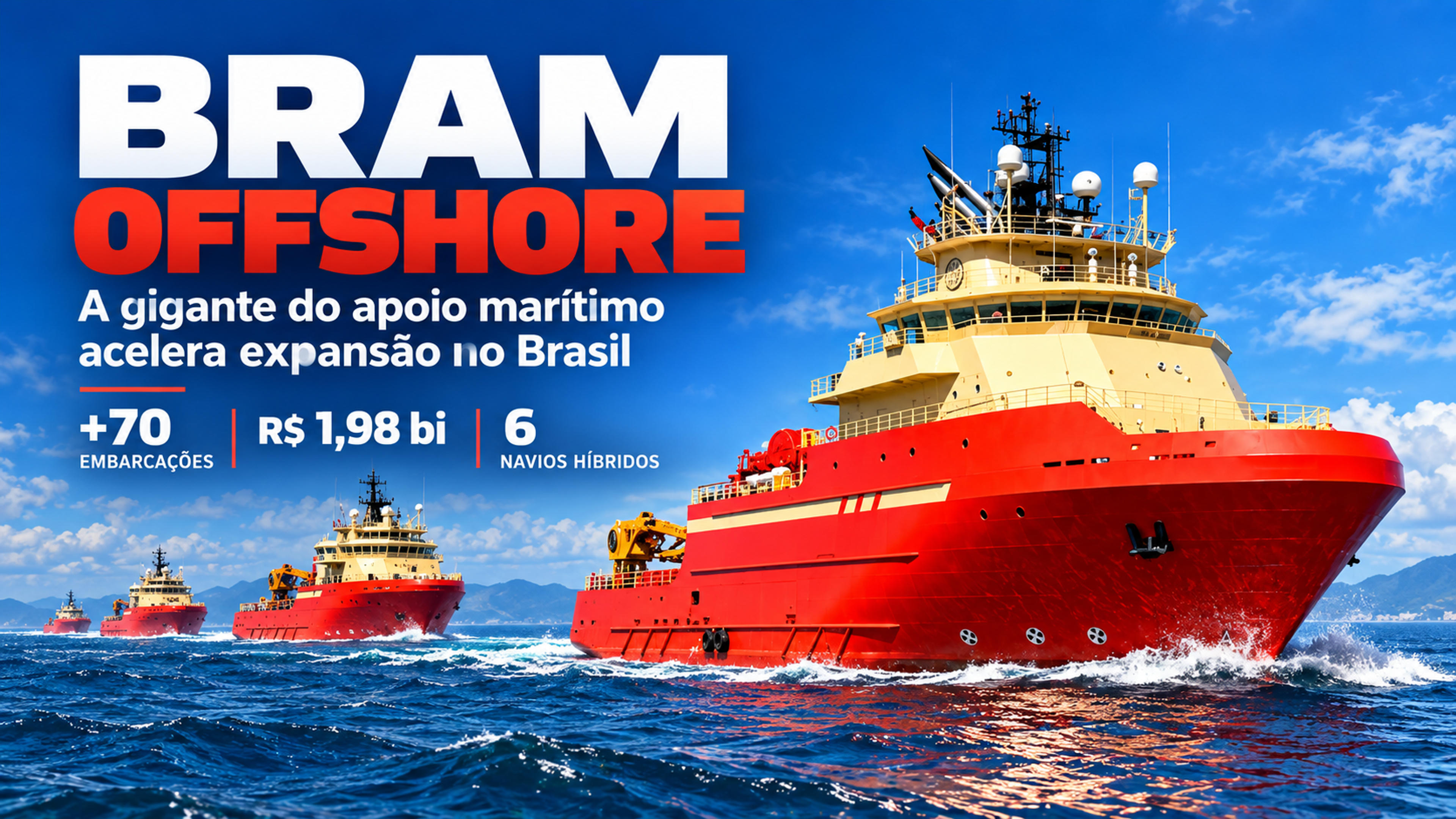 Bram Offshore acelera expansão no Brasil com Super AHTS, frota de mais de 70 embarcações e quase R$ 2 bilhões em novos navios híbridos